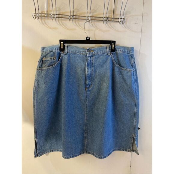 Chic midi denim blue Jean skirt plus 2x Vintage - Picture 5 of 6